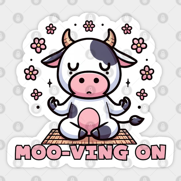 Cow Yoga instructor Sticker by Japanese Fever